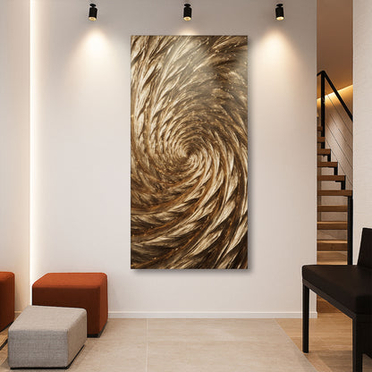 Gold Spiral Abstract Wall Art