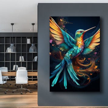 Humming Bird Abstract Wall Art II