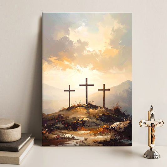 Three Crosses on Calvary Faith Wall Art