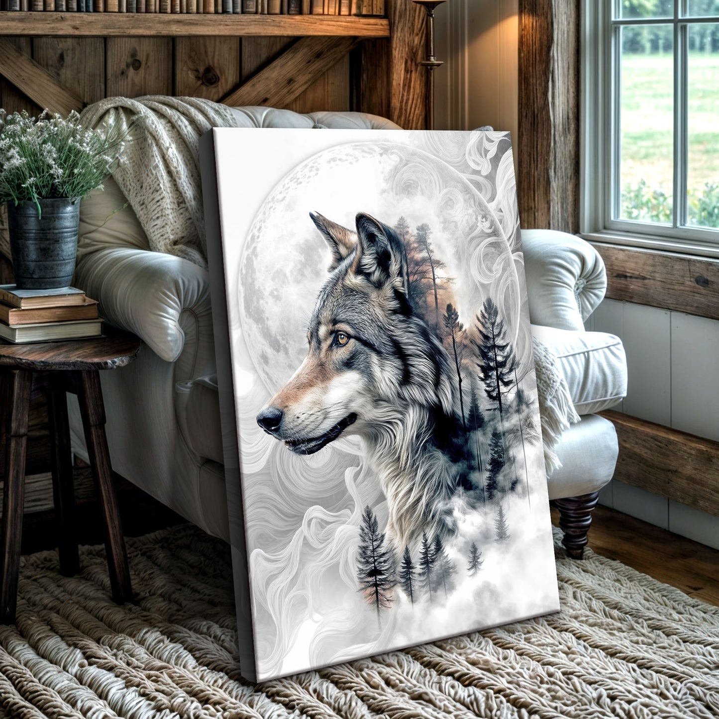 Wolf Double Exposure Wall Art