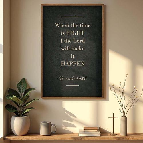 When The Time Is Right - Isaiah 60:22 Faith Sign