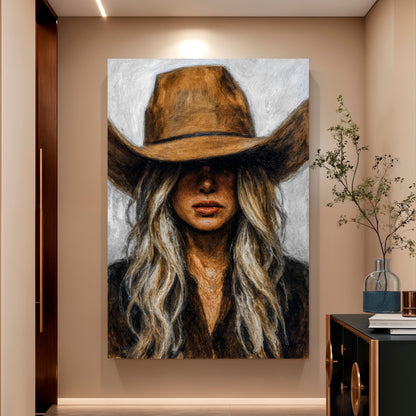 Chic Cowgirl Portrait Wall Art