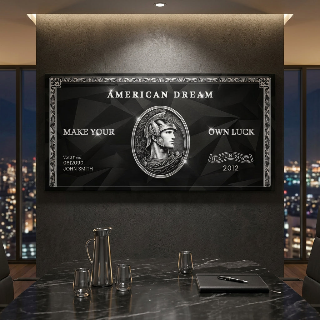 Personalized American Dream “Make Your Own Luck” Wall Sign II