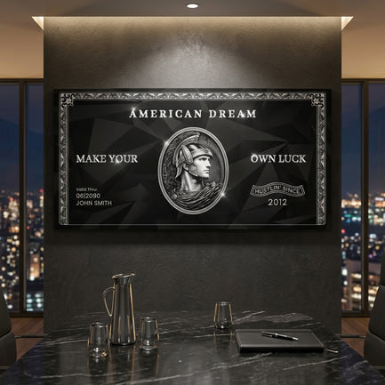 Personalized American Dream “Make Your Own Luck” Wall Sign II