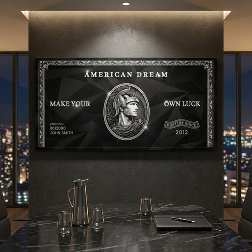 Personalized American Dream “Make Your Own Luck” Wall Sign II