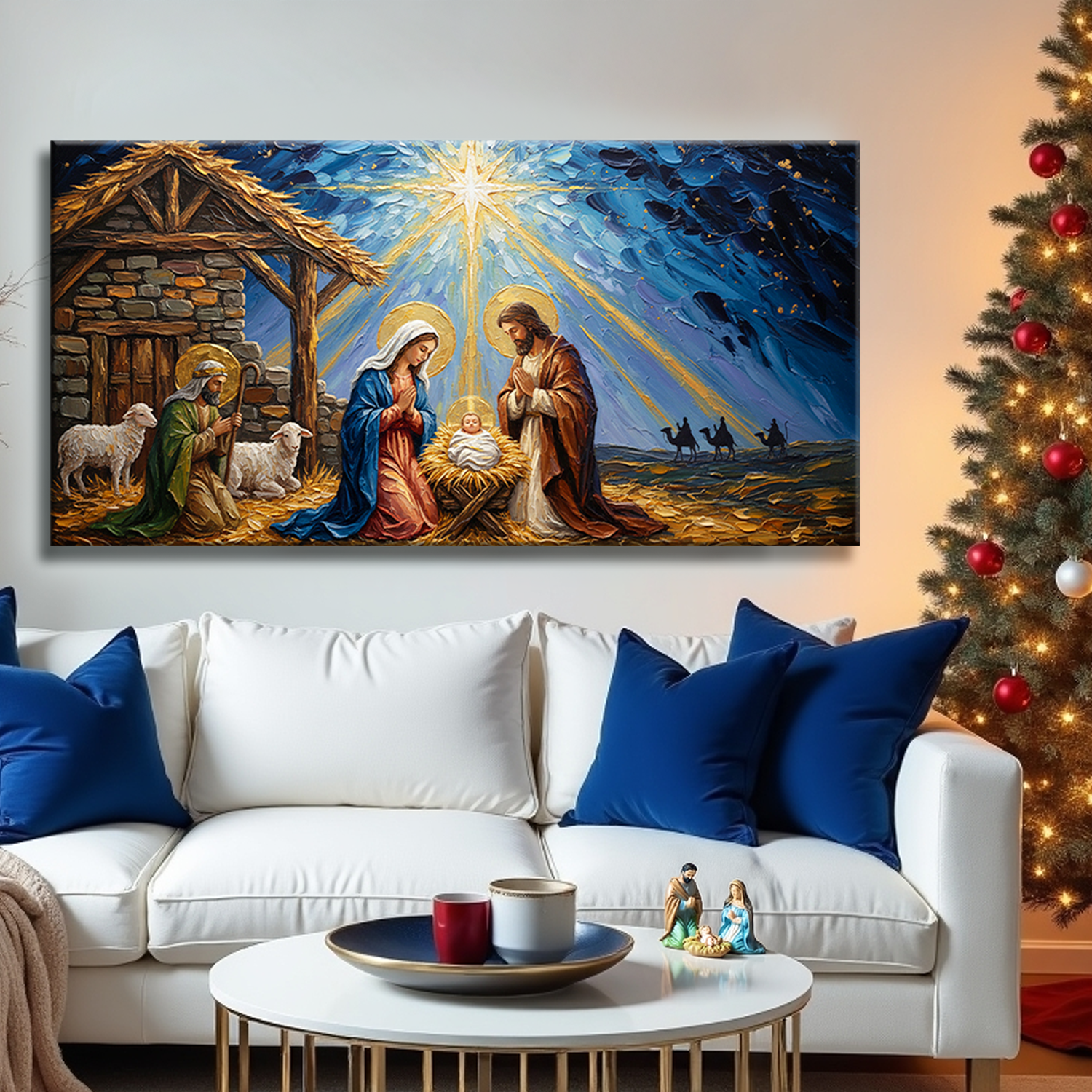 Vintage Christmas Nativity Scene Christmas Wall Art