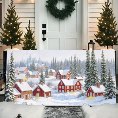 Snow Covered Homes Christmas Wall Art