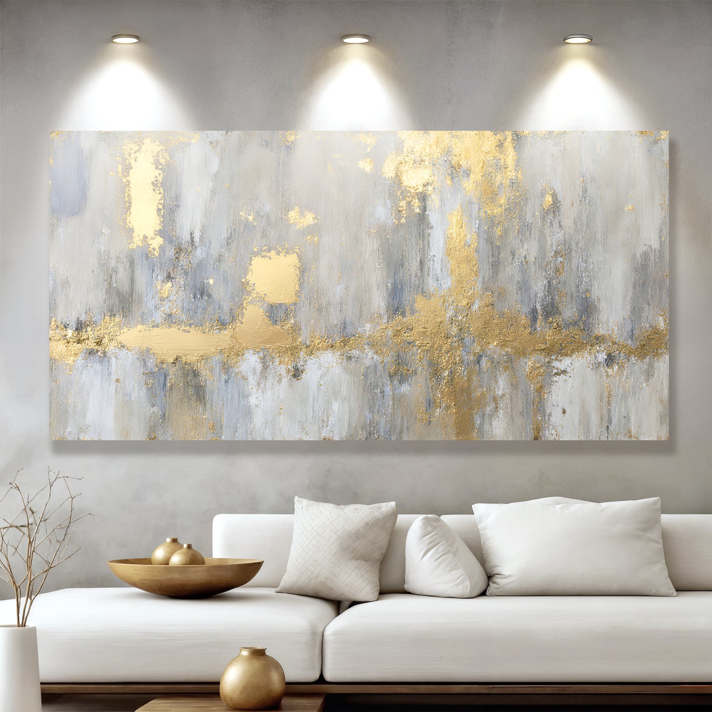 Dazzling Golden Elegance Abstract Wall Art