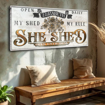 Personalized She Shed Sign X