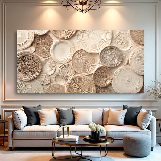 Beige Mirage Rings Abstract Wall Art