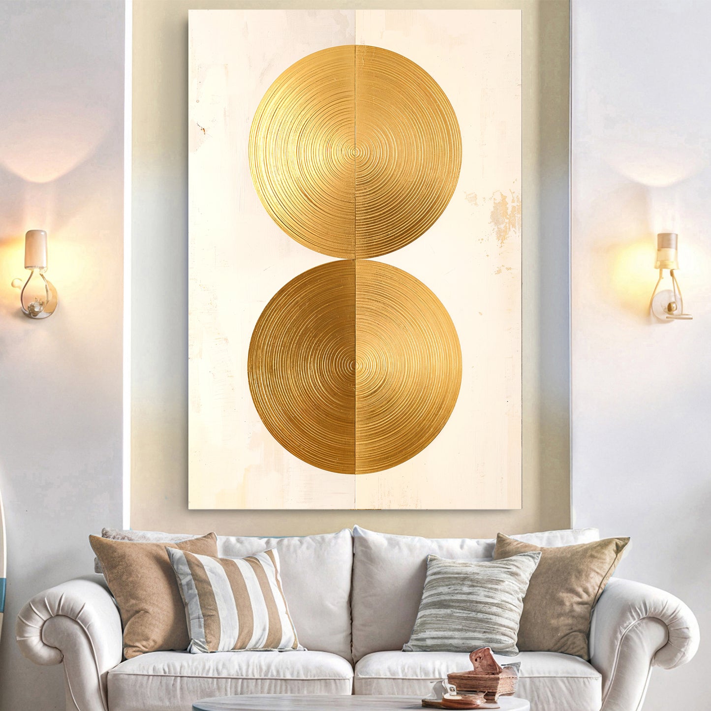 Golden Circle Abstract Wall Art