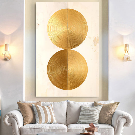 Golden Circle Abstract Wall Art