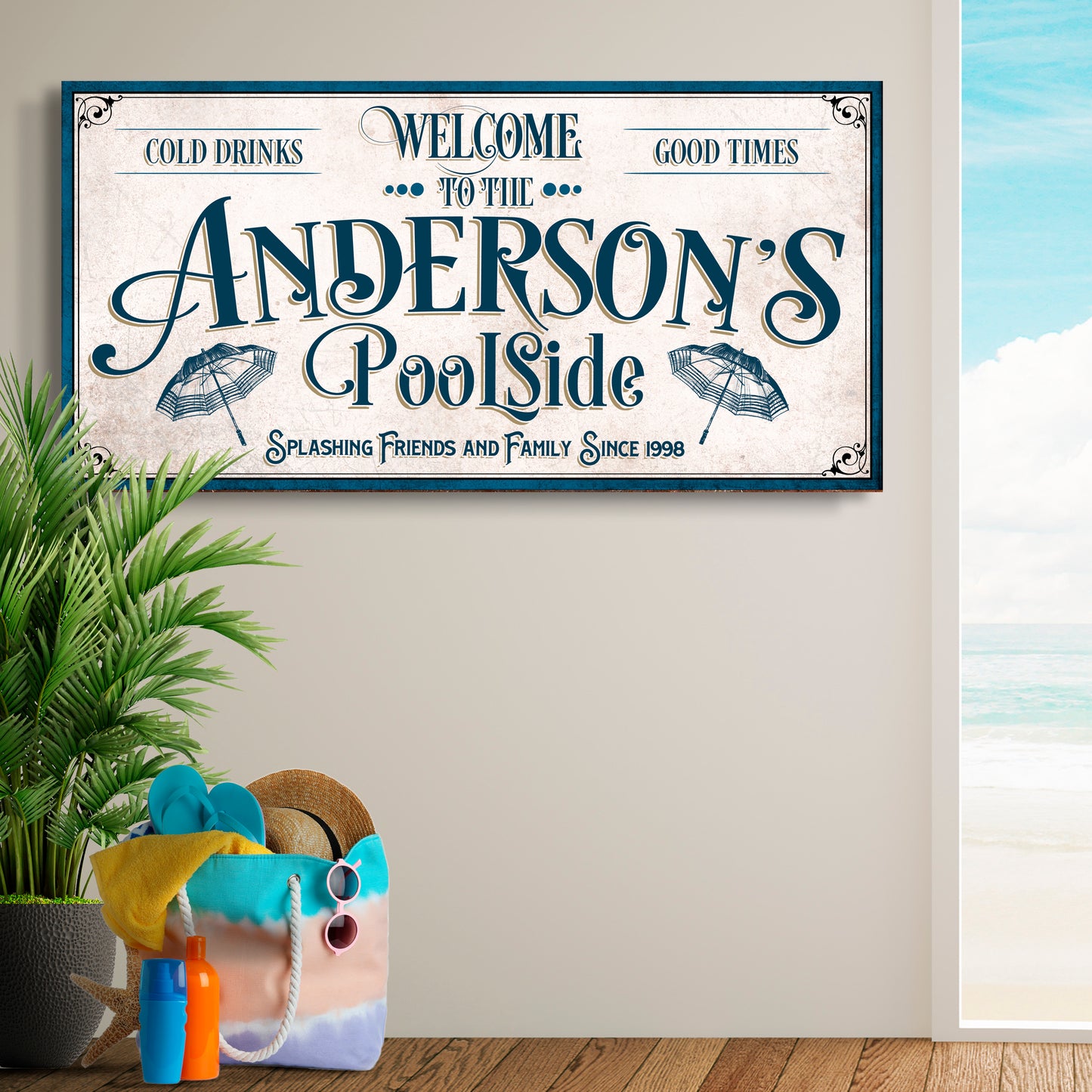 Personalized Poolside Party Sign II  - Image by Tailored Canvases