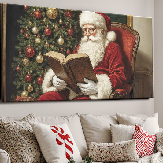 Vintage Santa Reading Wall Art
