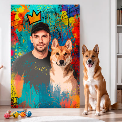 Customized Pet Portrait Abstract Wall Art III