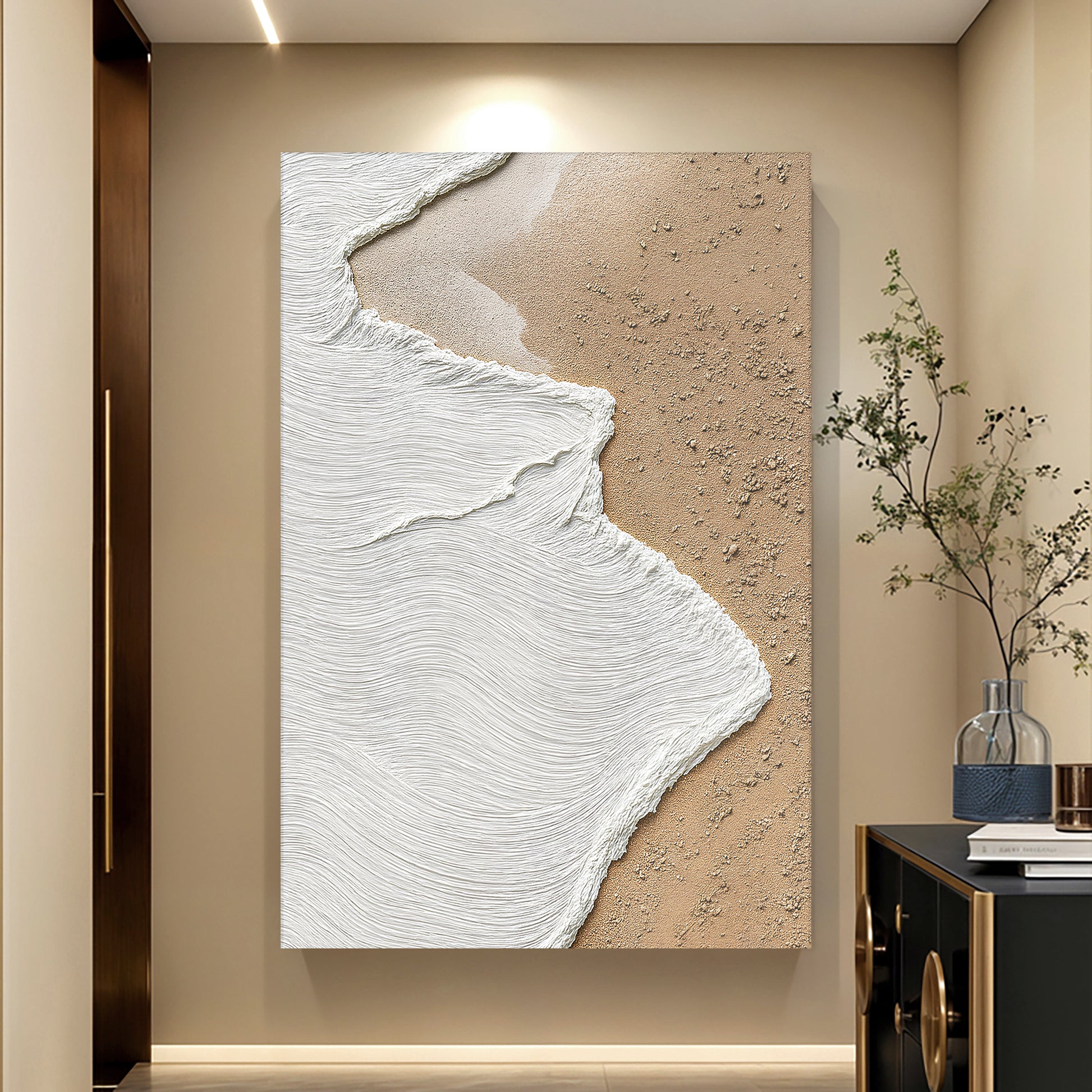 White Waves on Brown Sand Wall Art II