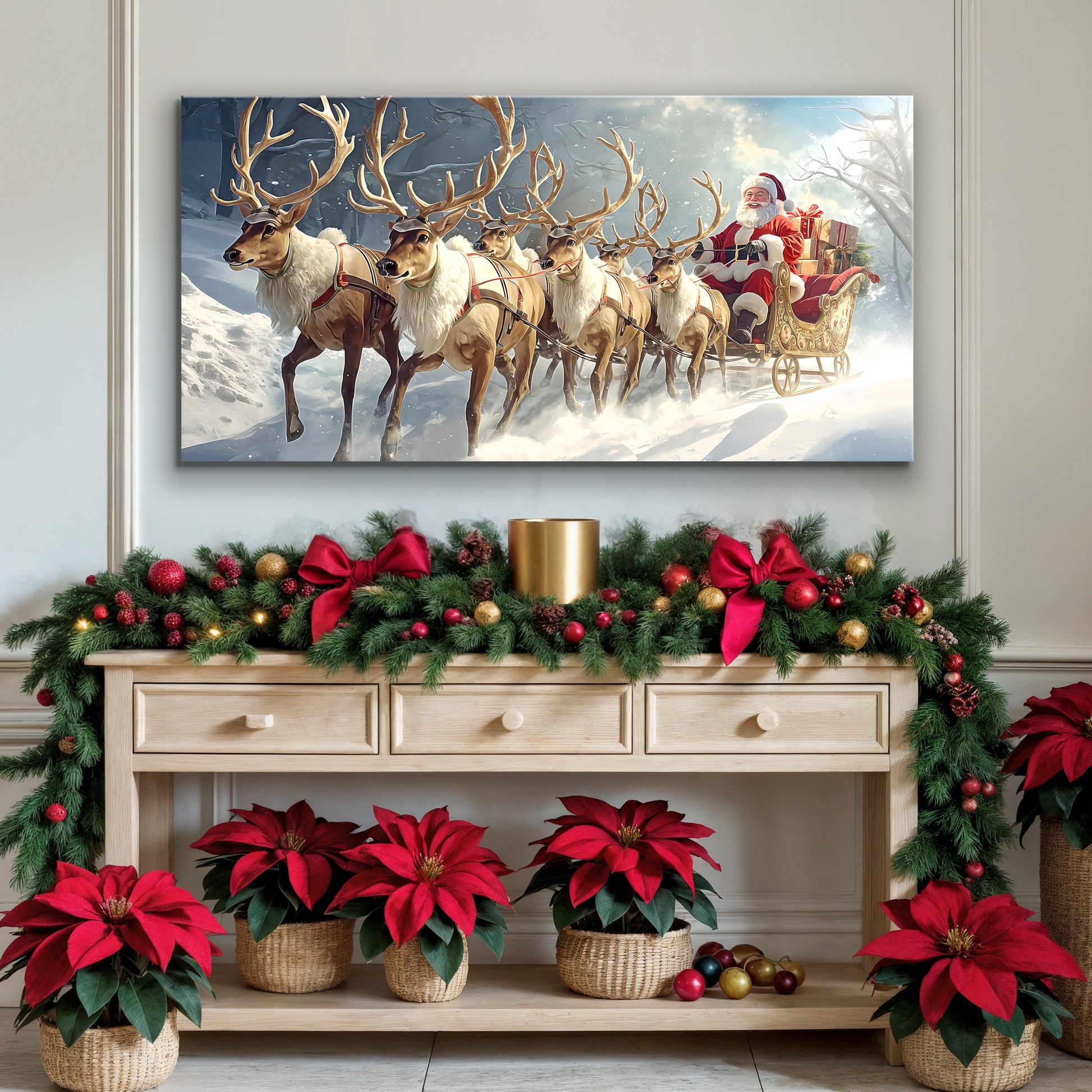 Santa’s Sleigh Ride Christmas Wall Art