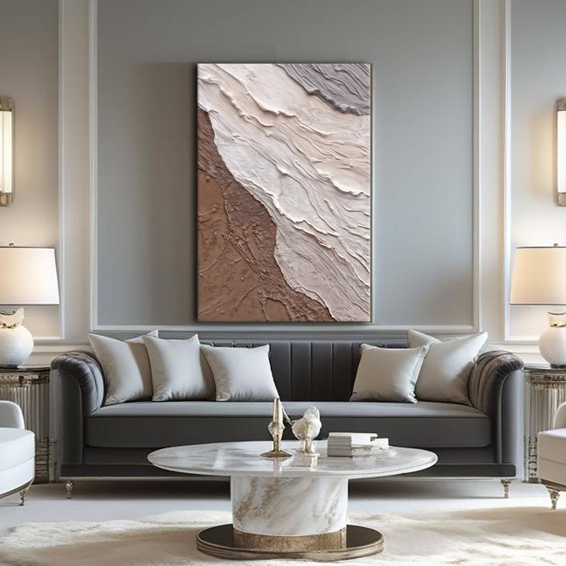 Abstract Earthy Waves Wall Art