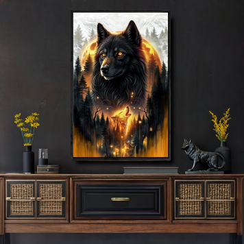 Eclipse of the Alpha Wolf Wall Art