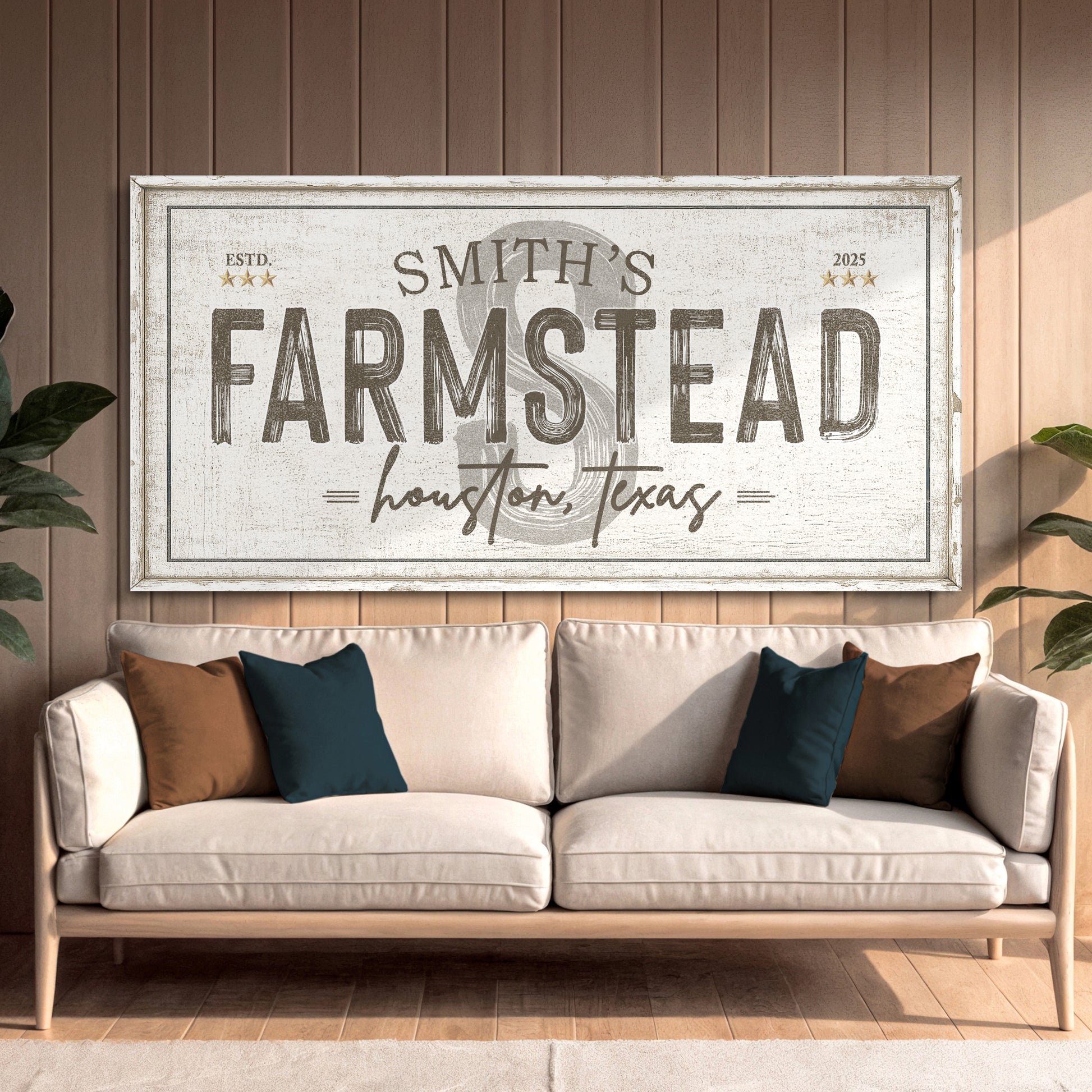 Personalized Rustic Farmstead Wall Sign