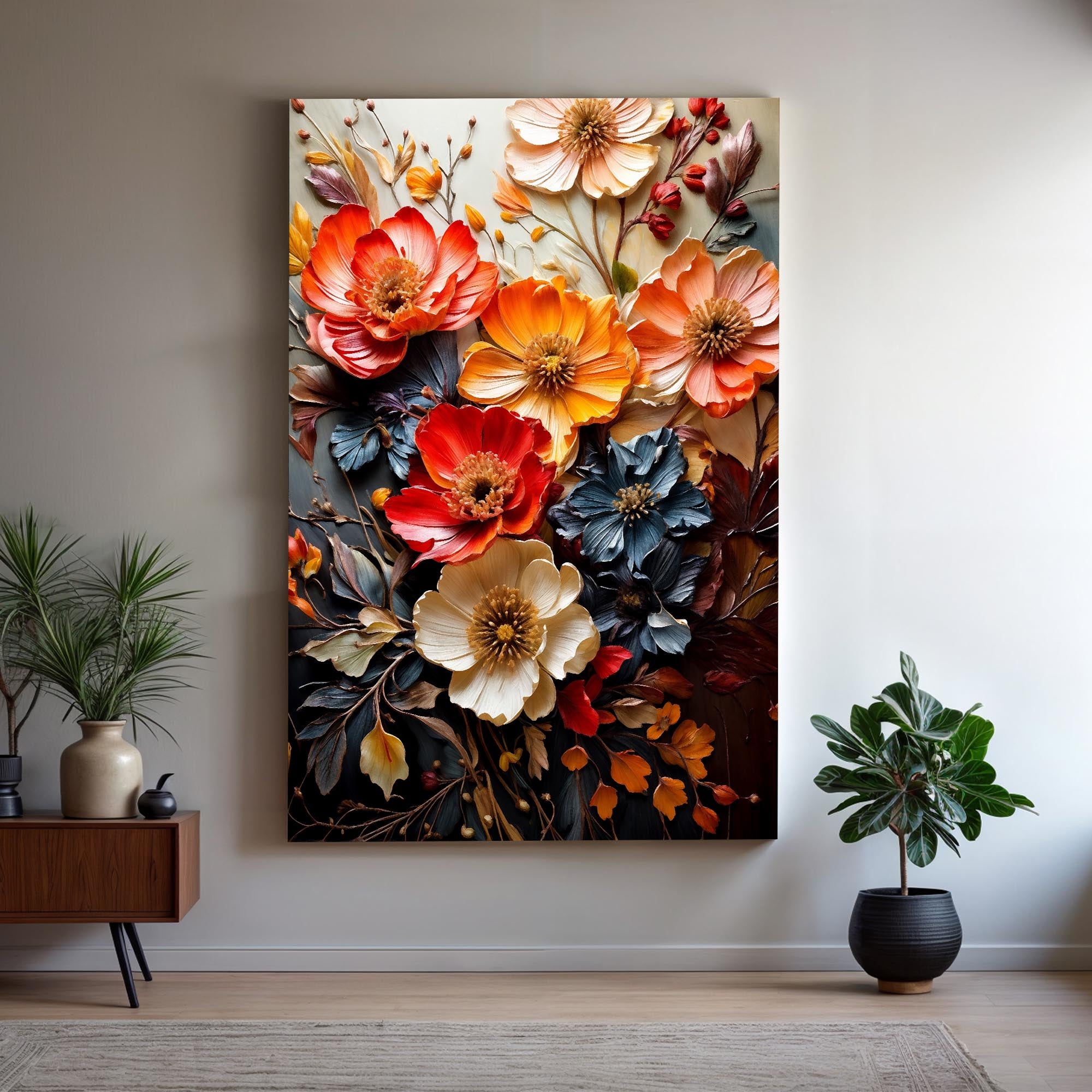 Blooming Garden Rhapsody Impasto Wall Art | Tailored Canvases
