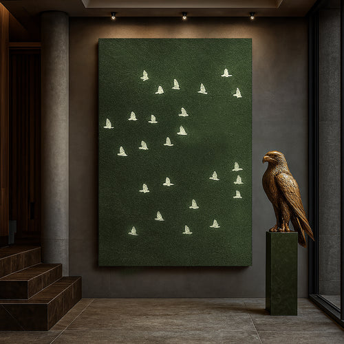 Birds Migration Abstract Wall Art