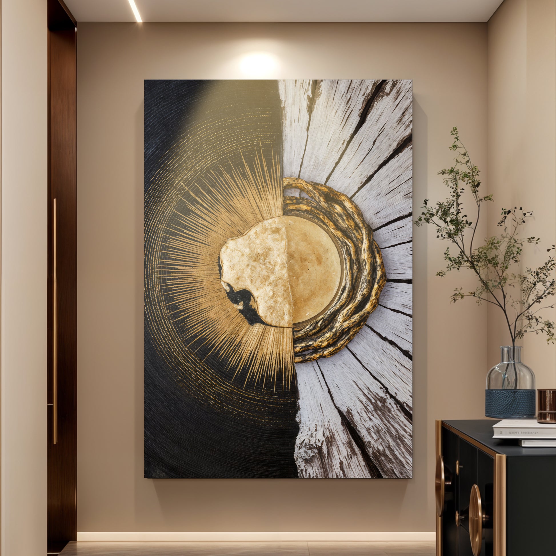 Metallic Gold Sunburst Wall Art