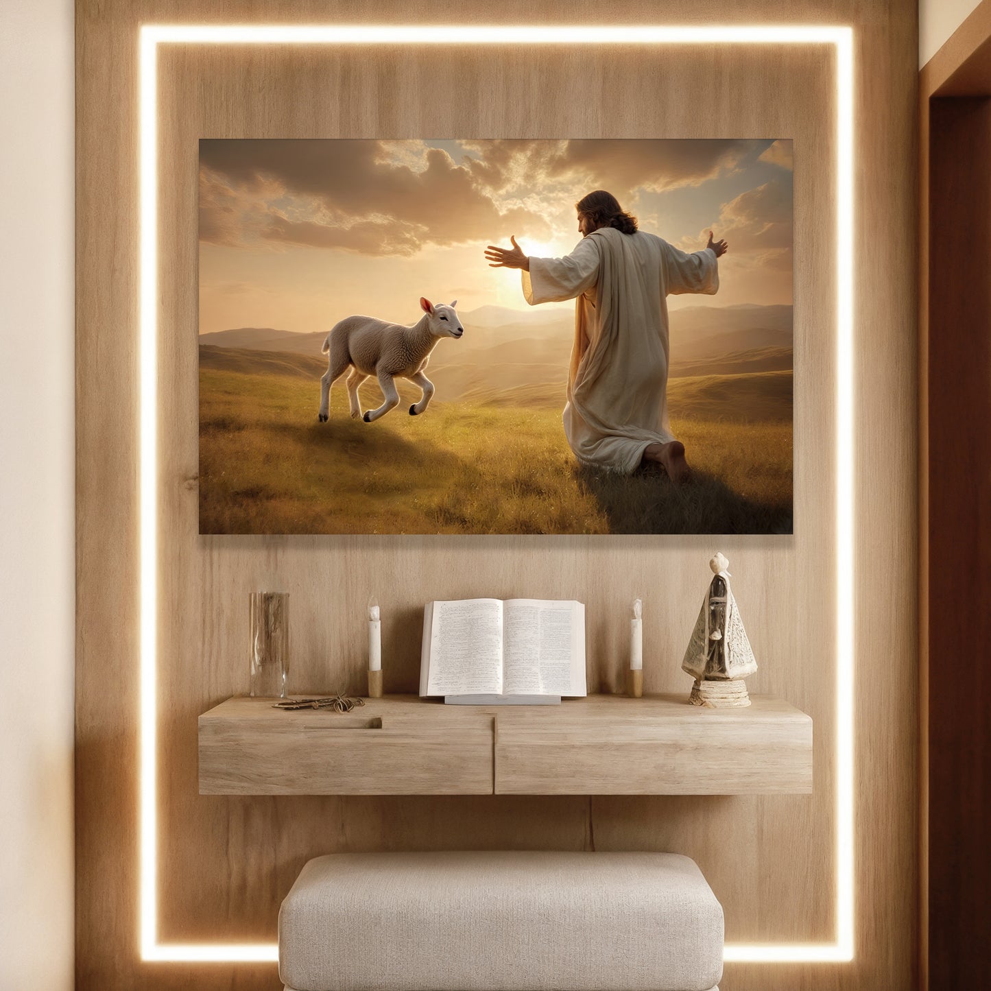 Lamb Runs To Jesus Faith Wall Art