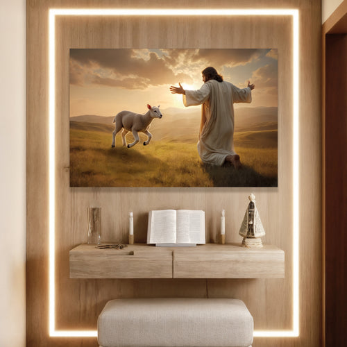 Lamb Runs To Jesus Faith Wall Art