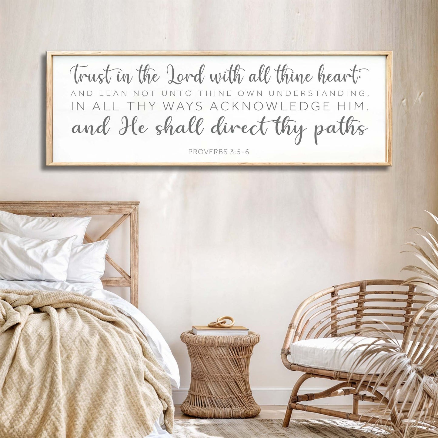 Proverbs 3:5-6 Faith Wall Sign