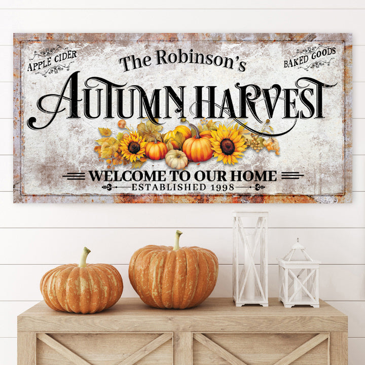 Family Autumn Harvest Thanksgiving Sign II