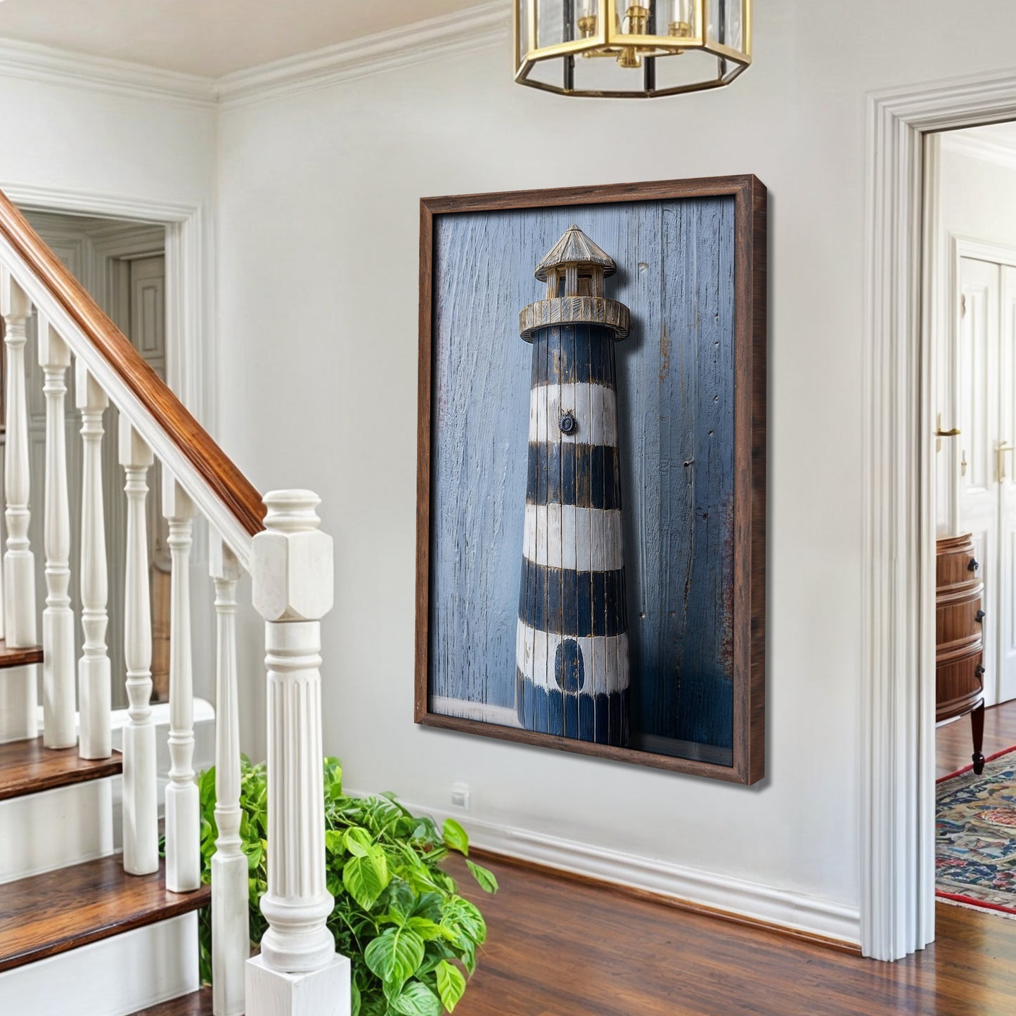 Wooden Lighthouse Coastal Wall Art