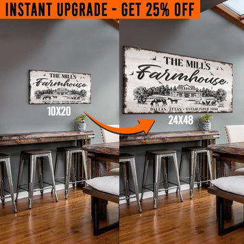 Upgrade Your 20x10 Inches 'Custom Farmhouse' Canvas To 48x24 Inches