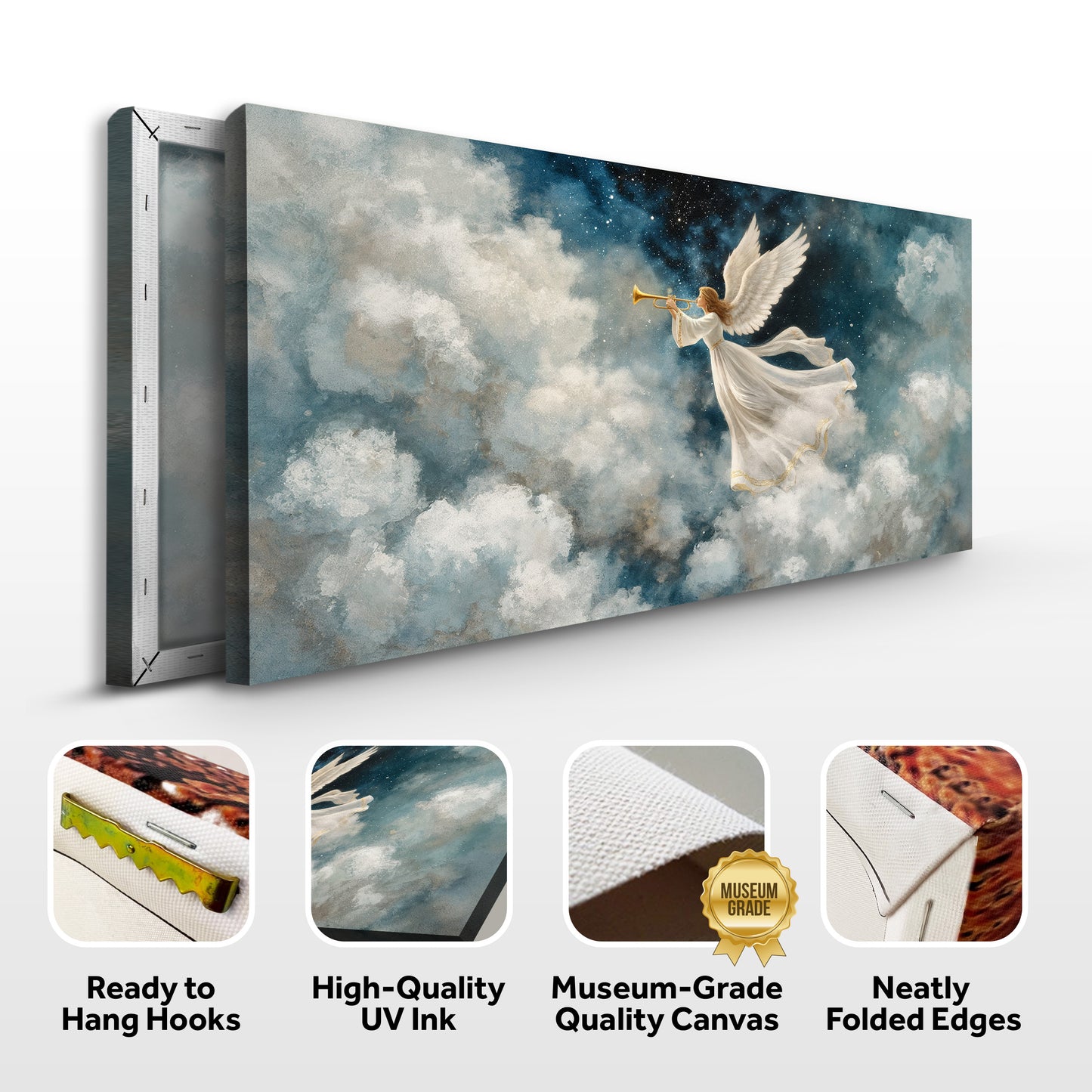 Angel Playing Trumpet Christmas Wall Art