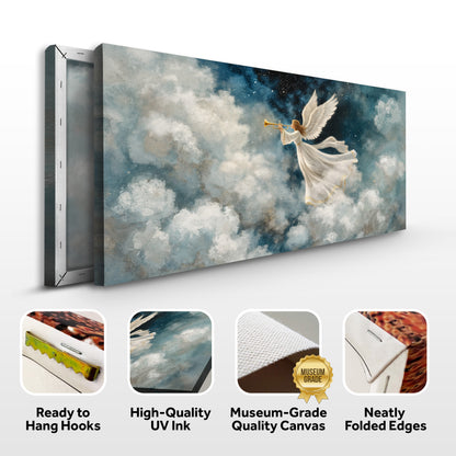 Angel Playing Trumpet Christmas Wall Art