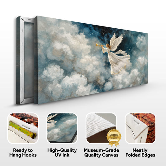 Angel Playing Trumpet Christmas Wall Art