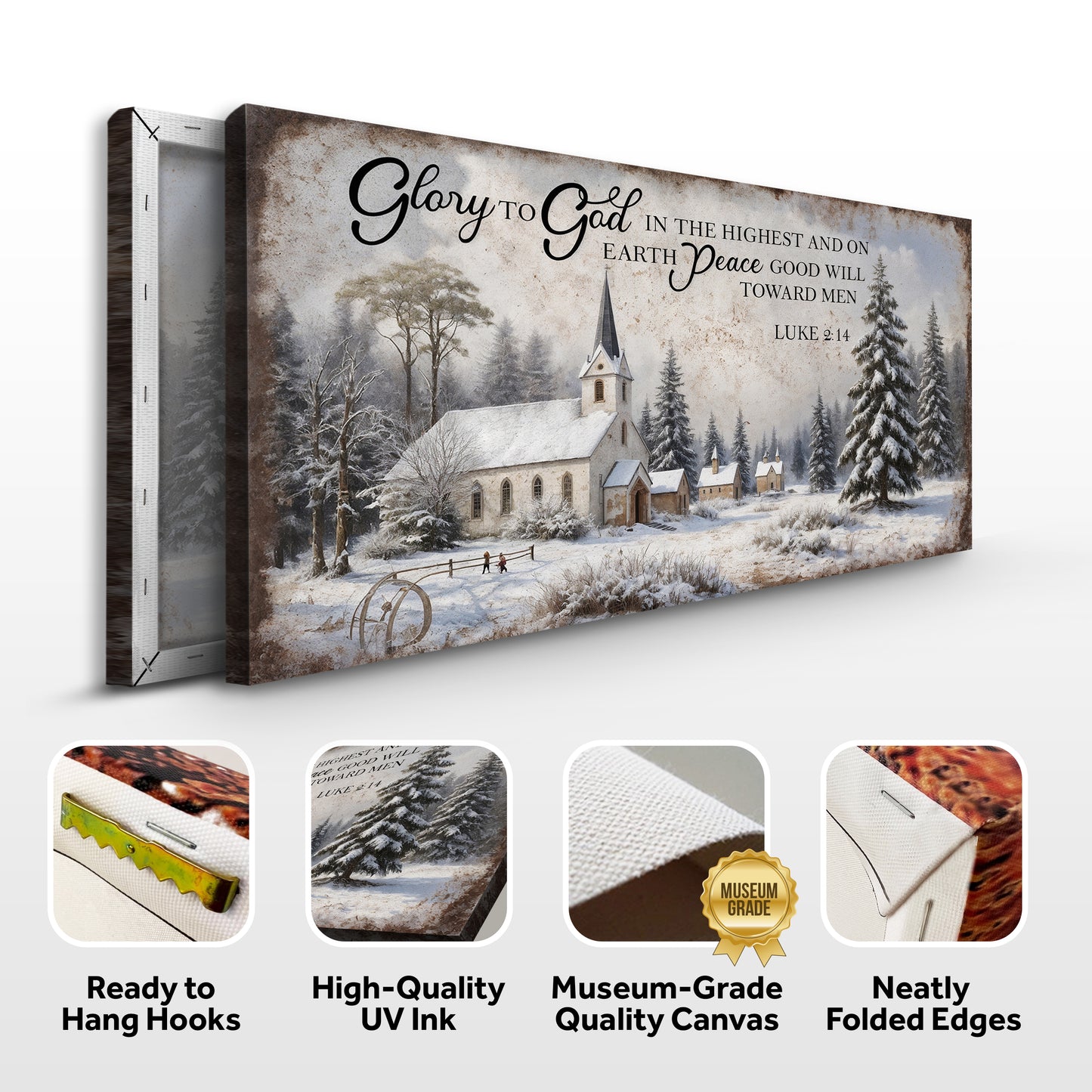 Rustic Holiday Luke 2:14 Wall Sign