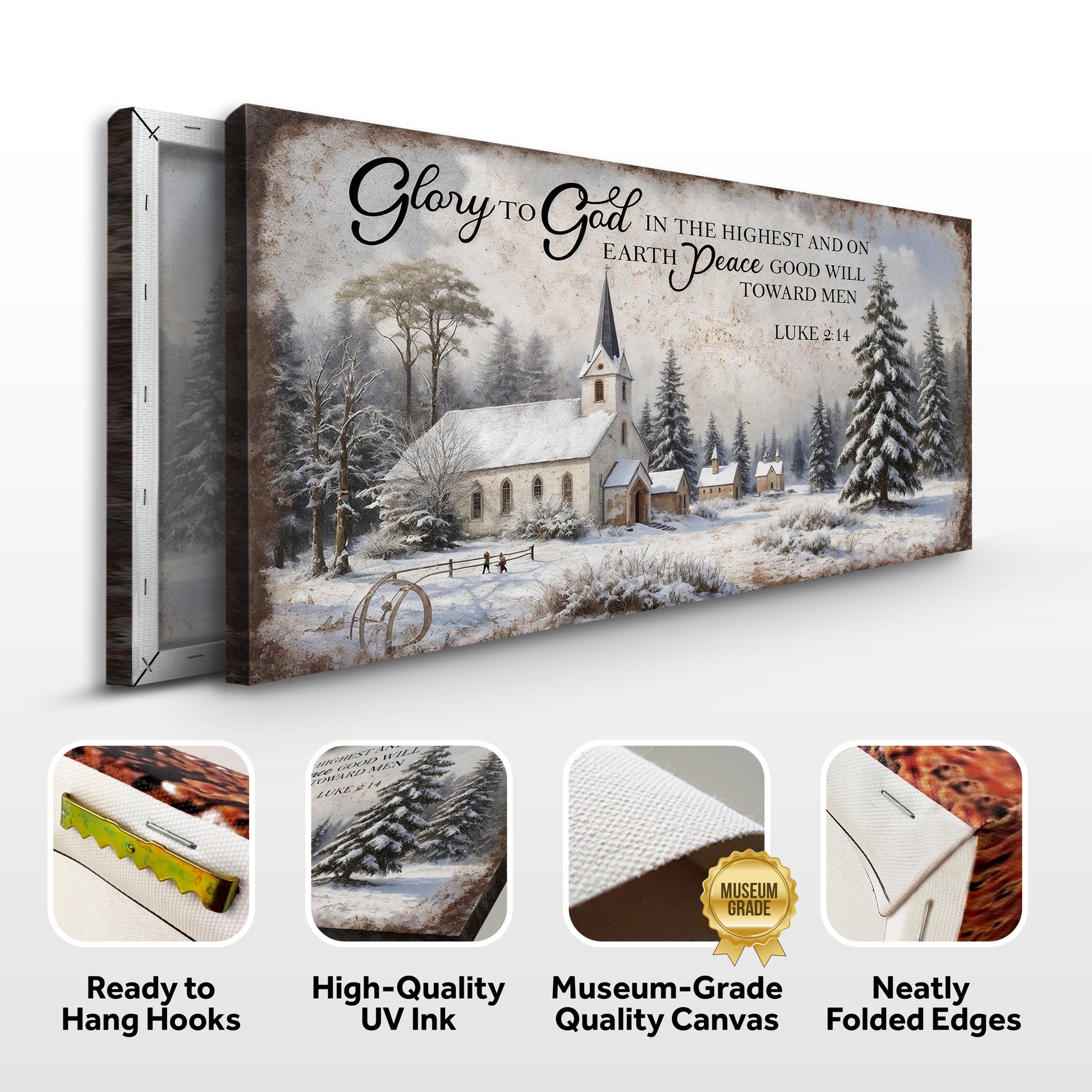 Rustic Holiday Luke 2:14 Wall Sign