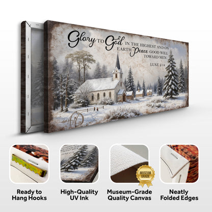 Rustic Holiday Luke 2:14 Wall Sign