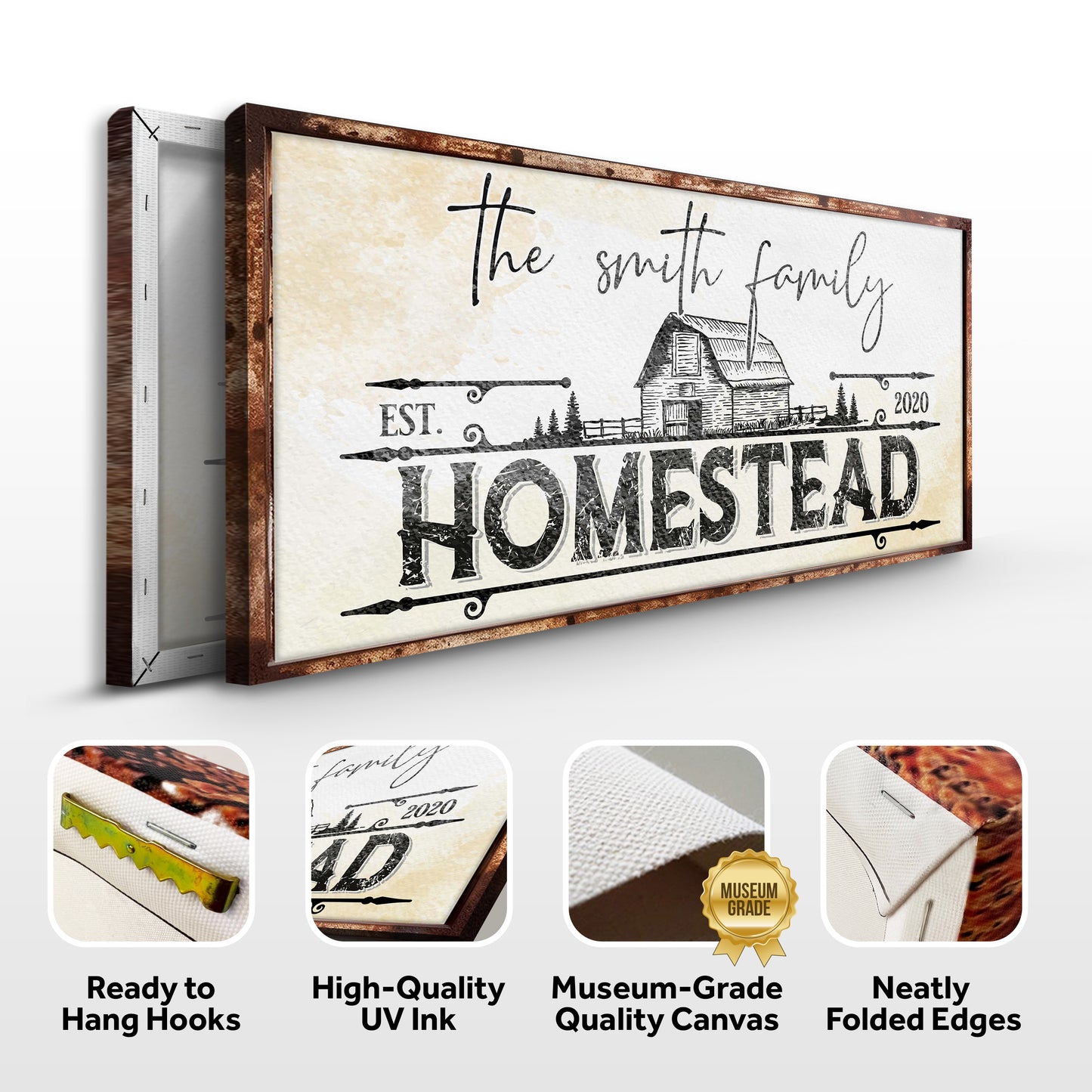 Family Vintage Rust Homestead Sign