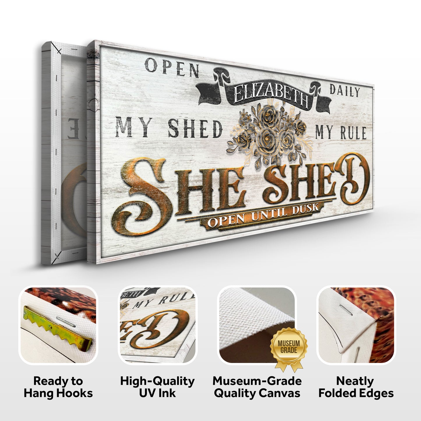 Personalized She Shed Sign X