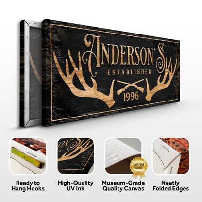 Personalized Family Antler Sign II