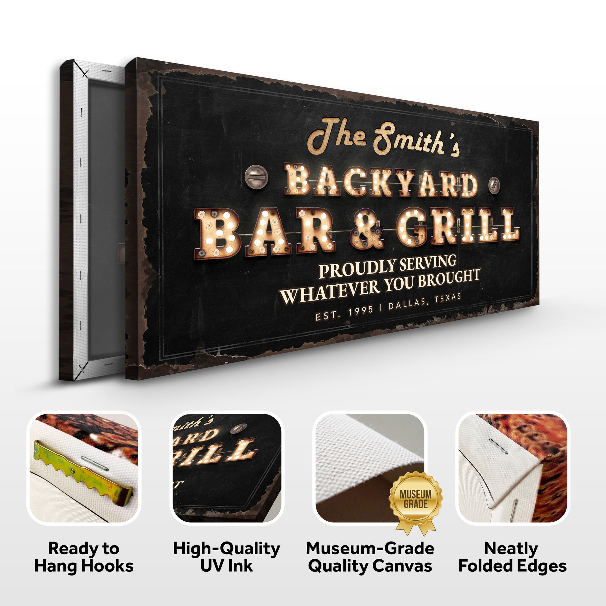 Backyard Bar & Grill Sign XVIII Specs - Image by Tailored Canvases