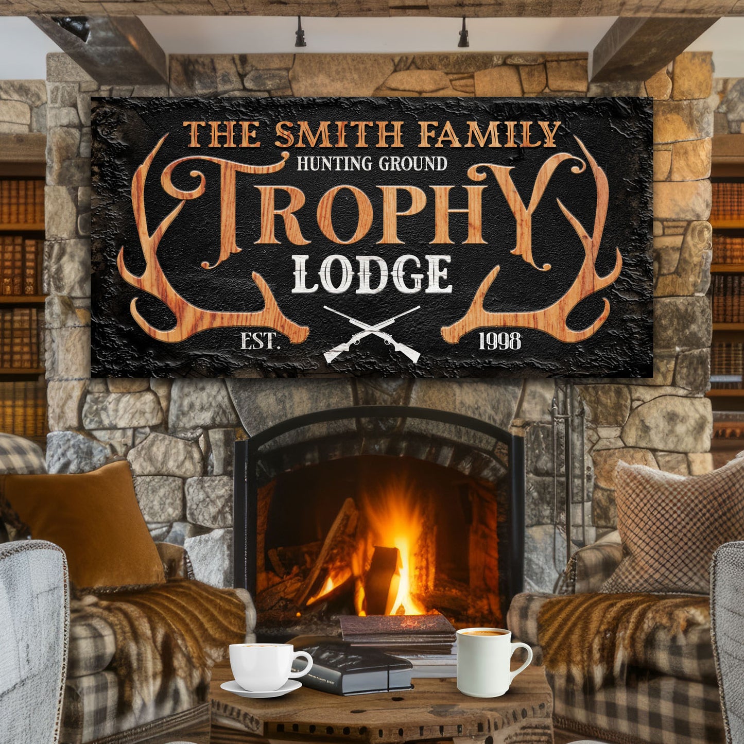 Family Hunting Trophy Lodge Sign