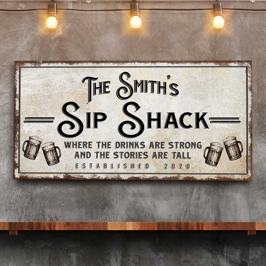 Family Sip Shack Bar Sign - Image by Tailored Canvases