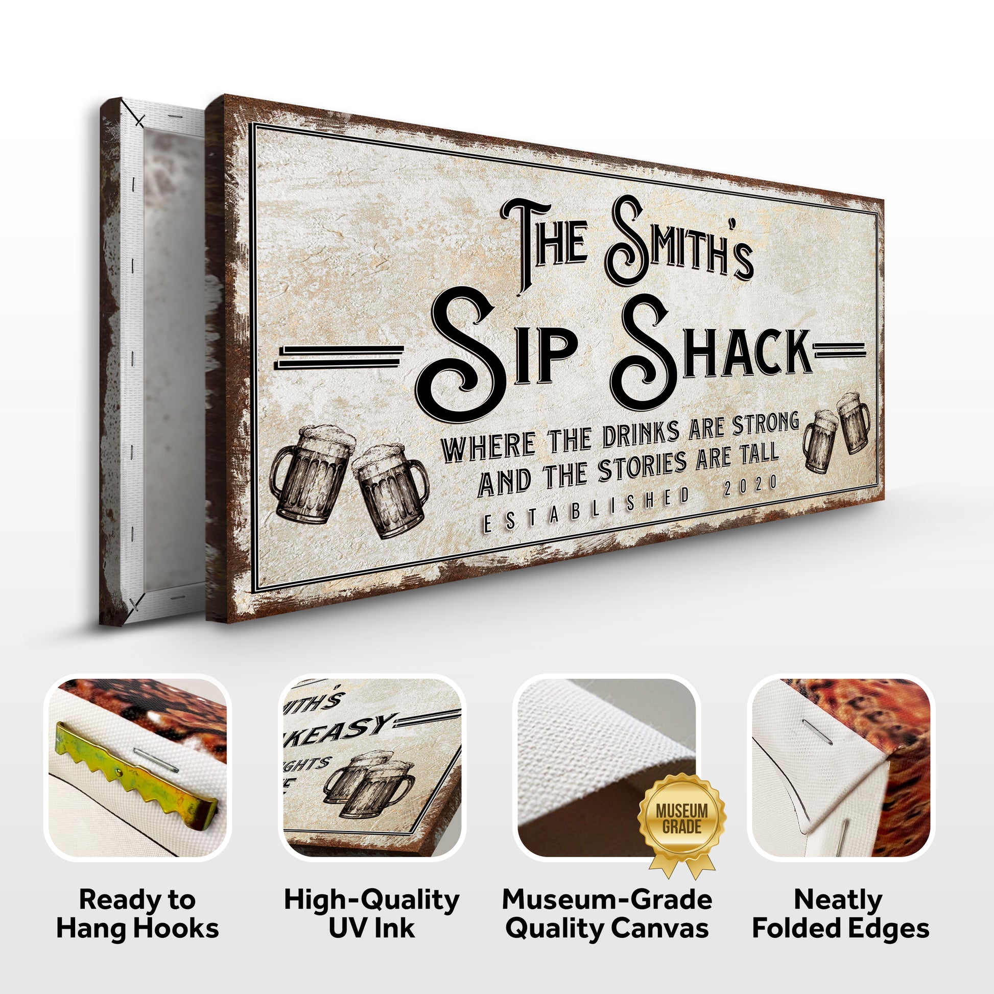 Family Sip Shack Bar Sign Specs - Image by Tailored Canvases