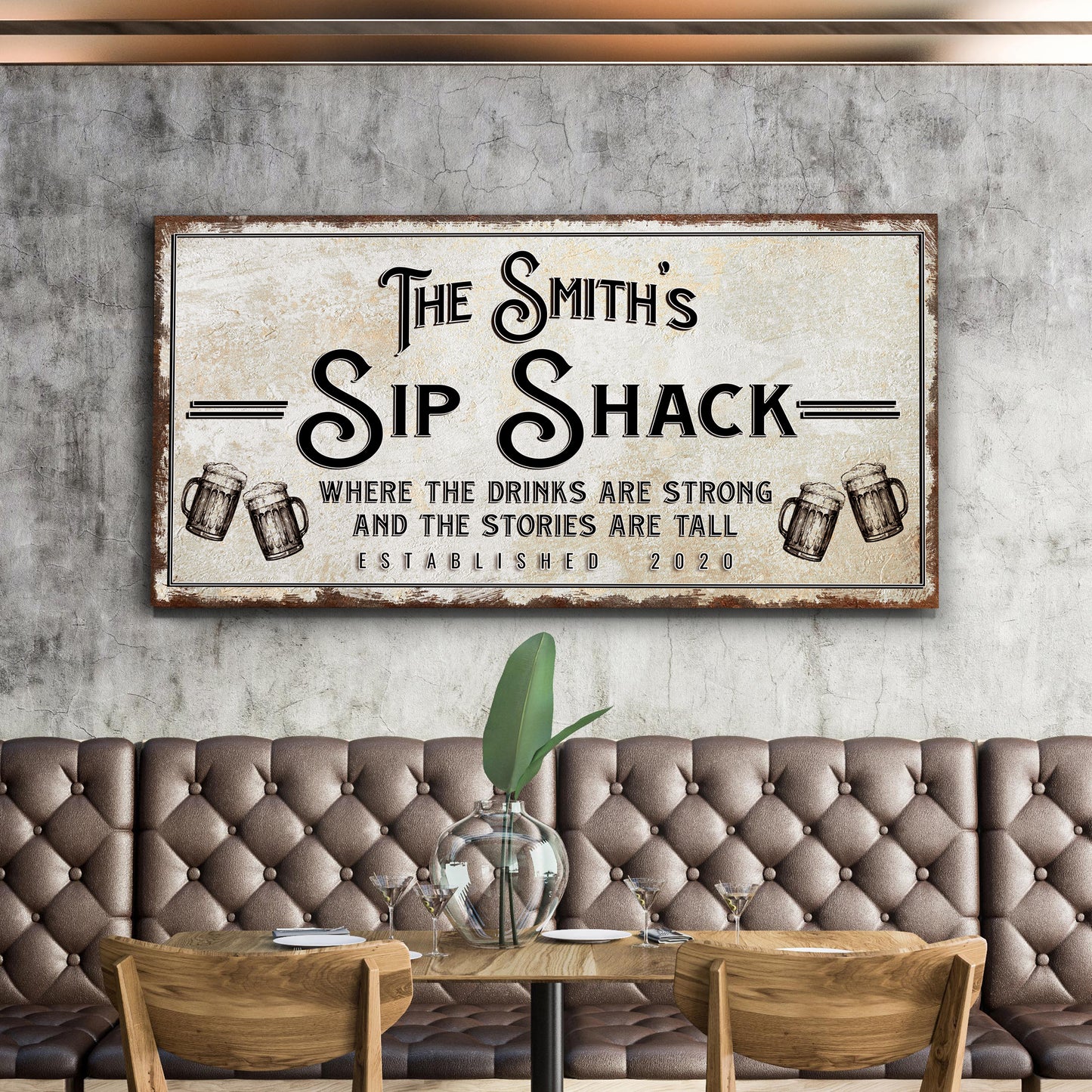 Family Sip Shack Bar Sign Style 2- Image by Tailored Canvases