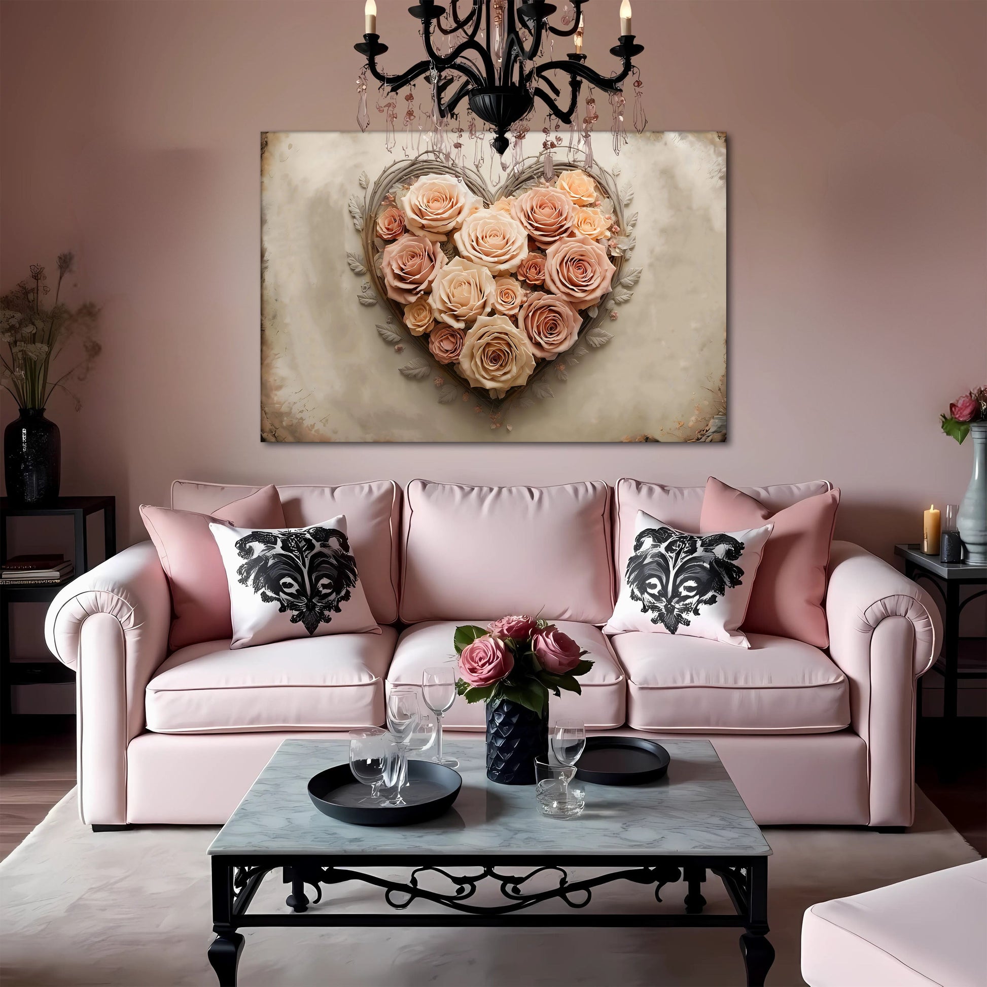 3D Floral Heart Wall Art III