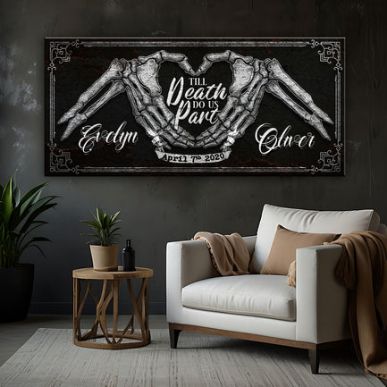 Till Death Do Us Part Skeleton Couple Sign IV