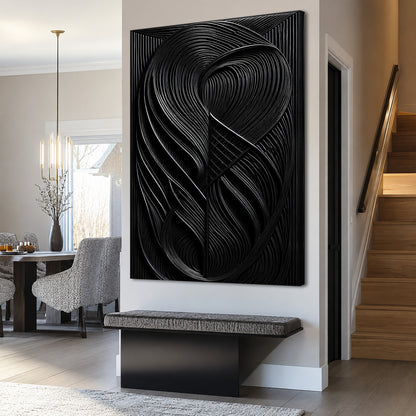 Modern Black Waves Wall Art
